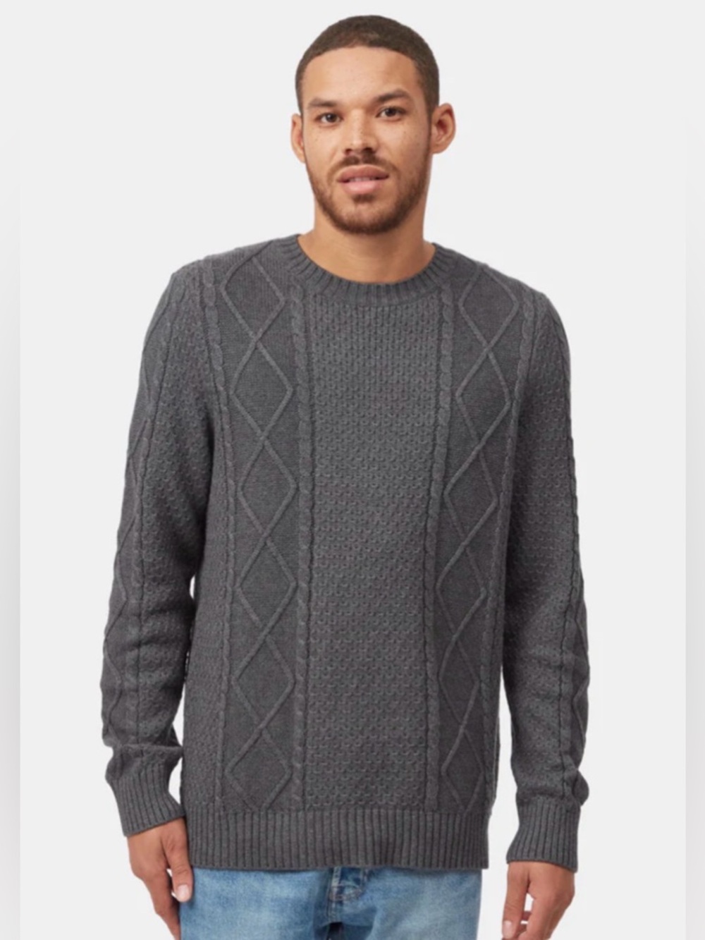 Tentree Highline Cable Crew
Men's Organic Cotton Knit Jumper